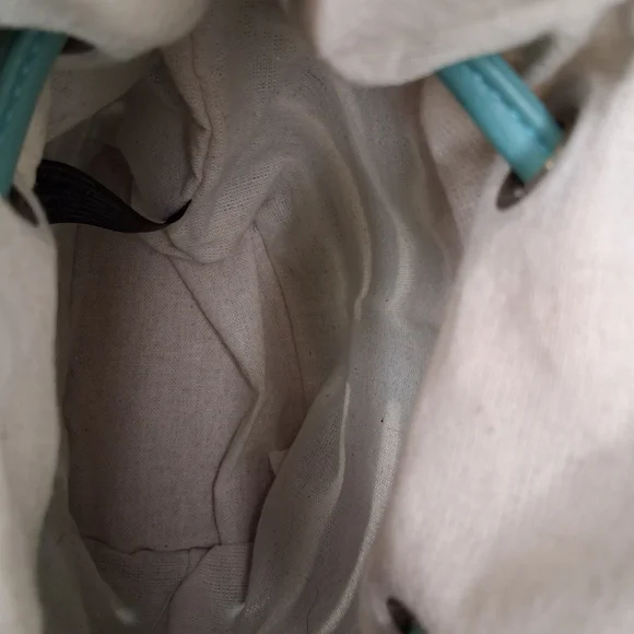 NEW | FREE PEOPLE | Blue | Cutout Bucket Bag w/ Canvas Lining - Picture 6 of 12